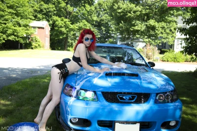 Ryuu Lavitz [ ryuu-lavitz ] - 46 picture set... Red thong one-piece with matching high heels!  Part