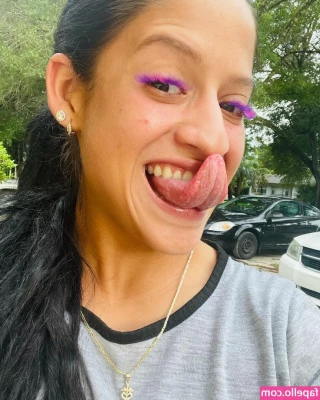 Long Tongue Fetish [ long-tongue-fetish ] - i love this bra because there is a certain nipple slip risk with it