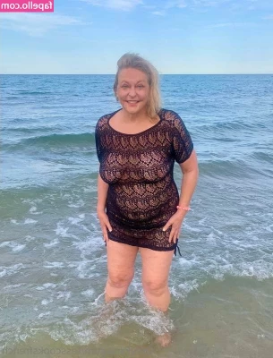 Tess Mature [ tess-mature ] - Sundress on for easy access