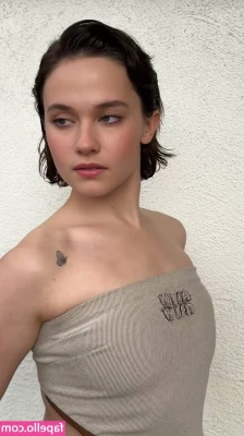 Cailee Spaeny [ cailee-spaeny ] - Speaking of oily boobies check dms for the wet white lingerie piled