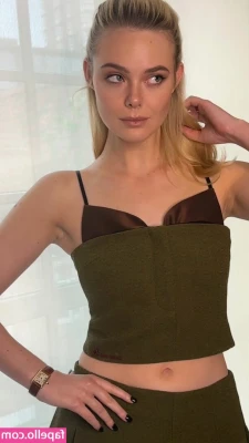 Elle Fanning [ elle-fanning ] - spotted onesie playtime , quick cum with inflatable toys