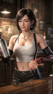 Tifa Lockhart [ tifa-lockhart ] - purple princess in rave green :p set 2!  (dont forget to tip $10 for