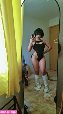 Nyaaati [ nyaaati-1 ] - In full leather thigh highs  boots and strappy garters I strip them