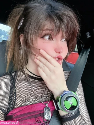 Belle Delphine [ belle-delphine-11 ] - Starting out in my black thong and red nightie  I lay my beautiful