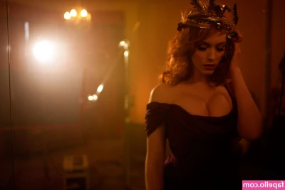 Christina Hendricks [ christina-hendricks ] - Boobyoutfit, some dildo play, some fingering, and upclose BJ with toy