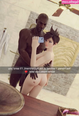 Overwatch - The slave  under the supervision of his Mistress  sits on the dildos