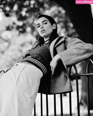 Dua Lipa [ dua-lipa ] - Flannel shirt hoodie to shirtless with some flexing