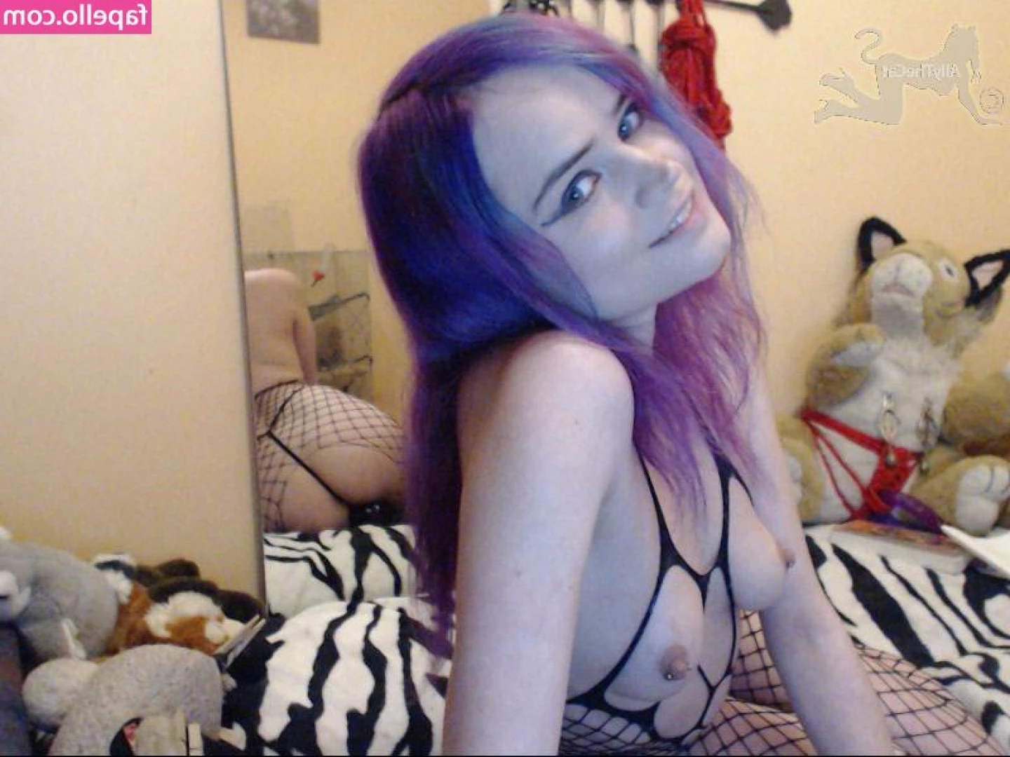  [ allythecat ] - Cum open my legs  amp  take off my Black thong
