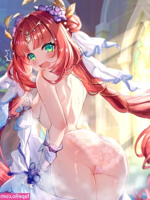 Genshin Impact [ genshin-impact ] - Spreading my pussy and bending over in my maid costume. ❤️😋 part 1