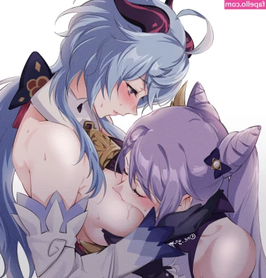 Genshin Impact [ genshin-impact ] - Sucking my glass dildo so it slides in my pussy  What did you notice