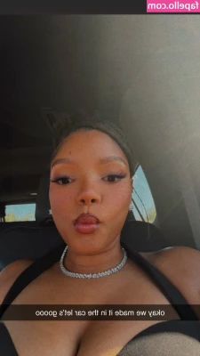 Halle Bailey [ halle-bailey-3 ] - I patched my rubber leggings so I can wear them again!! 😍 finally